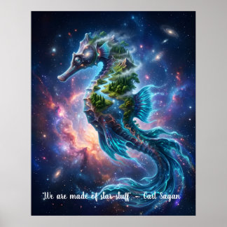 Customizable Cosmic Seahorse ポスター