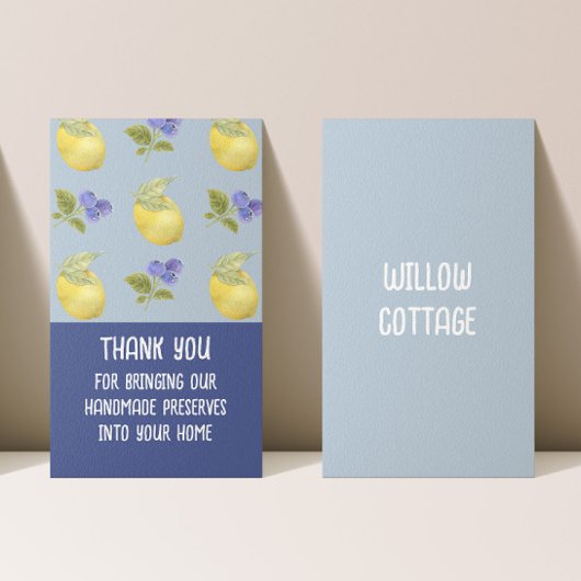 Customizable Cottage Jam and Preserves Thank You  名刺