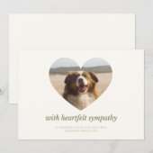 Customizable Cream Dog Pet Sympathy Card Heart  シーズンカード (正面/裏面)