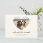 Customizable Cream Dog Pet Sympathy Card Heart  シーズンカード (スタンド正面)
