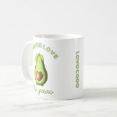 Customizable Cute Avocado Hand-drawn Original Art コーヒーマグカップ (正面左)