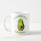 Customizable Cute Avocado Hand-drawn Original Art コーヒーマグカップ (左)