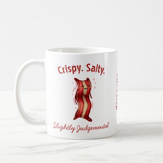 Customizable Cute Bacon Hand-Drawn Art Coffee Mug コーヒーマグカップ (左)