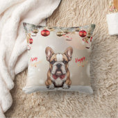 Customizable Cute Bulldog Puppy Christmas クッション (ブランケット)
