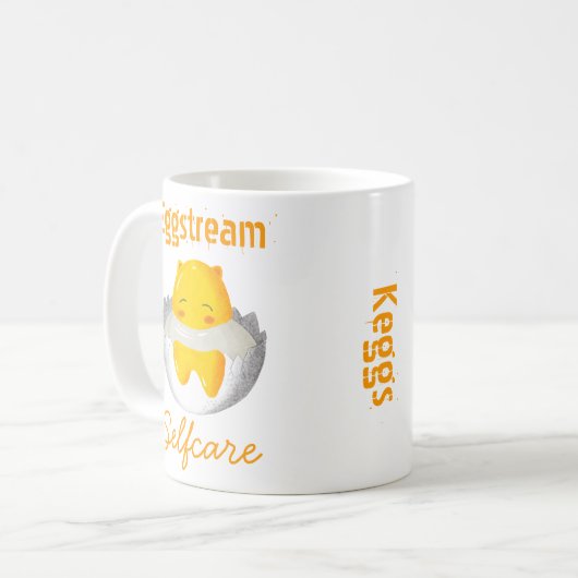 Customizable Cute Egg Hand-drawn Original Art  コーヒーマグカップ (正面左)