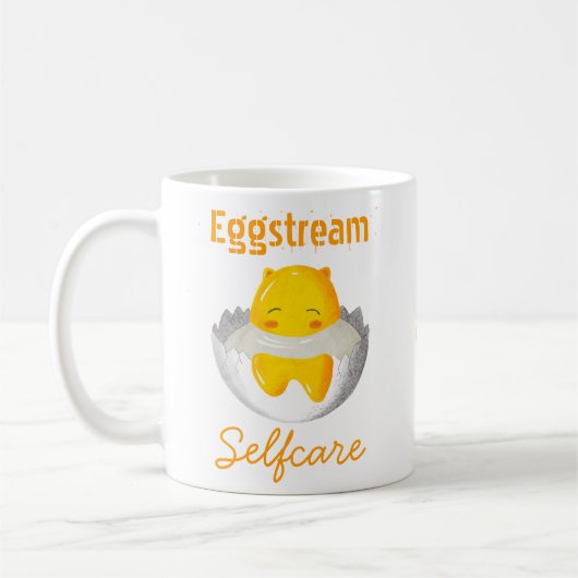 Customizable Cute Egg Hand-drawn Original Art コーヒーマグカップ (左)