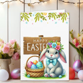 Customizable Cute Rabbit Easter Card カード