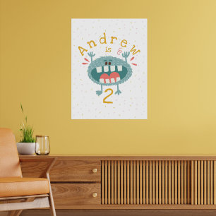 Customizable Cute Teal Monster ポスター