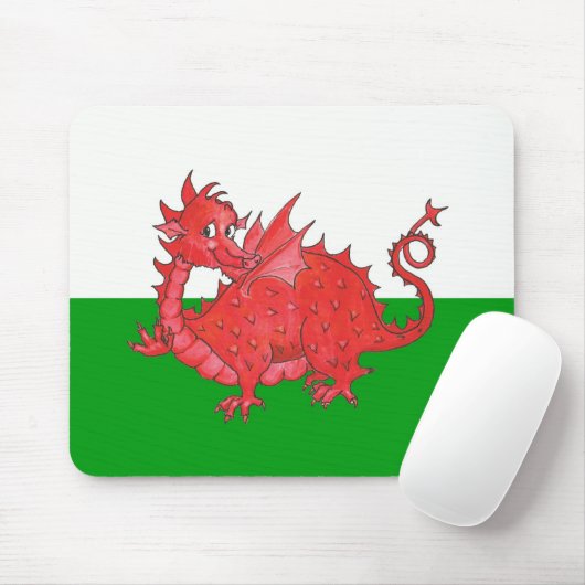Customizable Cute Welsh Red Dragon Mousepad マウスパッド (マウス)