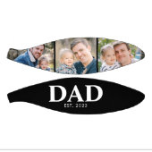 Customizable Dad Established 3 Photo Fathers Day ミニバスケットボール (パネル)