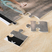 Customizable Dad Established 3 Photo Year Gift ジグソーパズル (側面)