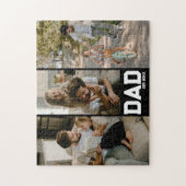 Customizable Dad Established 3 Photo Year Gift ジグソーパズル (縦)