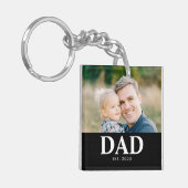 Customizable Dad Established Photo Fathers Day キーホルダー (正面左)