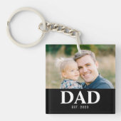 Customizable Dad Established Photo Fathers Day キーホルダー (正面)