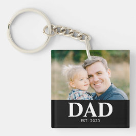 Customizable Dad Established Photo Fathers Day キーホルダー