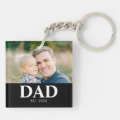 Customizable Dad Established Photo Fathers Day キーホルダー (裏面)