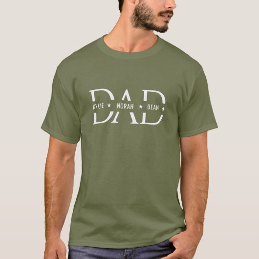 CustomIzable Dad Shirt with Kids’ Names Tシャツ (正面)