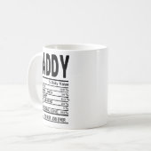 Customizable Daddy Nutritional Facts Mug Personali コーヒーマグカップ (正面左)