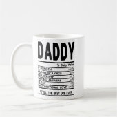 Customizable Daddy Nutritional Facts Mug Personali コーヒーマグカップ (左)
