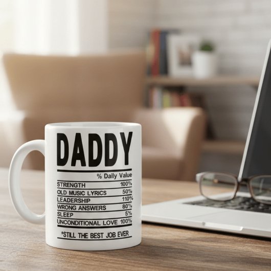Customizable Daddy Nutritional Facts Mug Personali コーヒーマグカップ