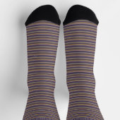 Customizable Dark Plum Purple Grey Stripes ソックス (上部)