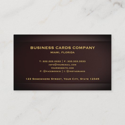 Customizable Dark Red Maroon Gold Professional 名刺 (裏面)