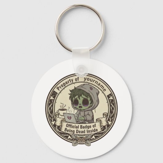 Customizable Dead Inside Badge  キーホルダー (裏面)