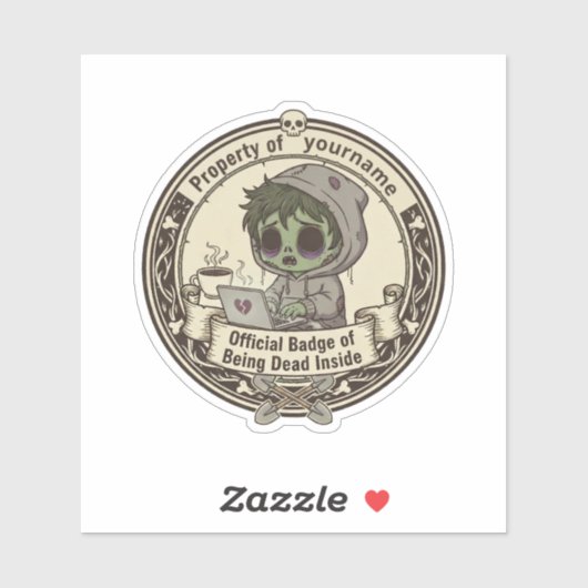 Customizable Dead Inside Badge  シール (シート)