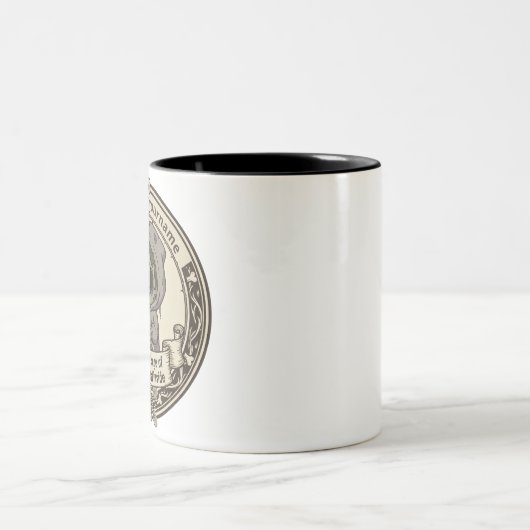 Customizable Dead Inside Badge T-Shirt ツートーンマグカップ (中央)