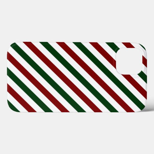 Customizable Diagonal Christmas Stripes iPhone Case-Mate iPhoneケース (裏面 (横))