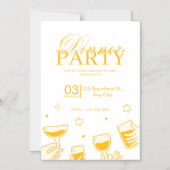 Customizable Dinner Party Invitation Card マグネット招待状 (正面)