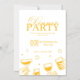 Customizable Dinner Party Invitation Card マグネット招待状