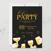 Customizable Dinner Party Invitation Card マグネット招待状 (正面)