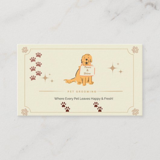 Customizable Dog & Cat Groomer Contact Card | Edit 名刺 (正面)