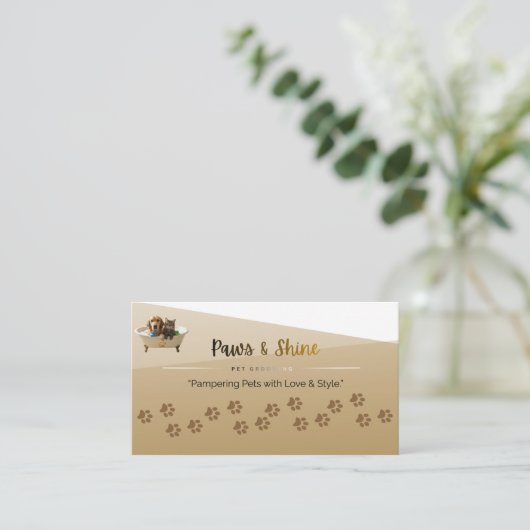 Customizable Dog & Cat Groomer Contact Card | Edit 名刺 (スタンド正面)