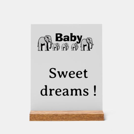 Customizable double-sided elephant Acrylic plaque アクリルサイン (正面)