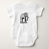 Customizable double-sided elephant bodysuit ベビーボディスーツ (裏面)