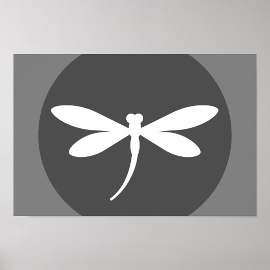 Customizable Dragonfly Color with Gray BG Design ポスター (正面)