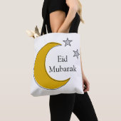 Customizable Eid Tote Bag with Crescent & Stars トートバッグ (クローズアップ)