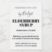 Customizable Elderberry Syrup Label ZEB_01 フードラベル (シングルラベル)