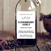Customizable Elderberry Syrup Label ZEB_01trA ワインラベル