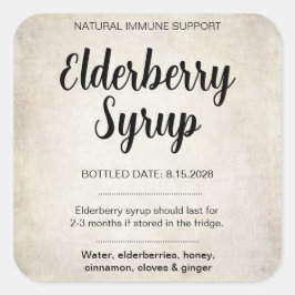 Customizable Elderberry Syrup Label ZEB_02 スクエアシール
