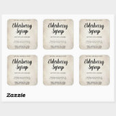 Customizable Elderberry Syrup Label ZEB_02 スクエアシール (シート)