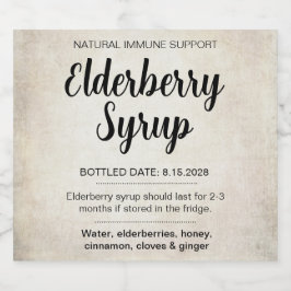 Customizable Elderberry Syrup Label ZEB_02 ビールラベル