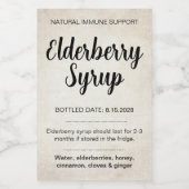 Customizable Elderberry Syrup Label ZEB_02 ワインラベル (シングルラベル)