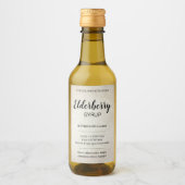 Customizable Elderberry Syrup Label ZEB_03a ワインラベル (正面)