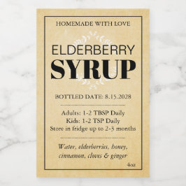 Customizable Elderberry Syrup Label ZEB_04a ワインラベル