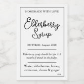 Customizable Elderberry Syrup Label ZEB_05b ワインラベル (シングルラベル)