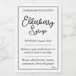 Customizable Elderberry Syrup Label ZEB_05b ワインラベル