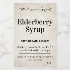 Customizable Elderberry Syrup Label ZEB_06b ワインラベル